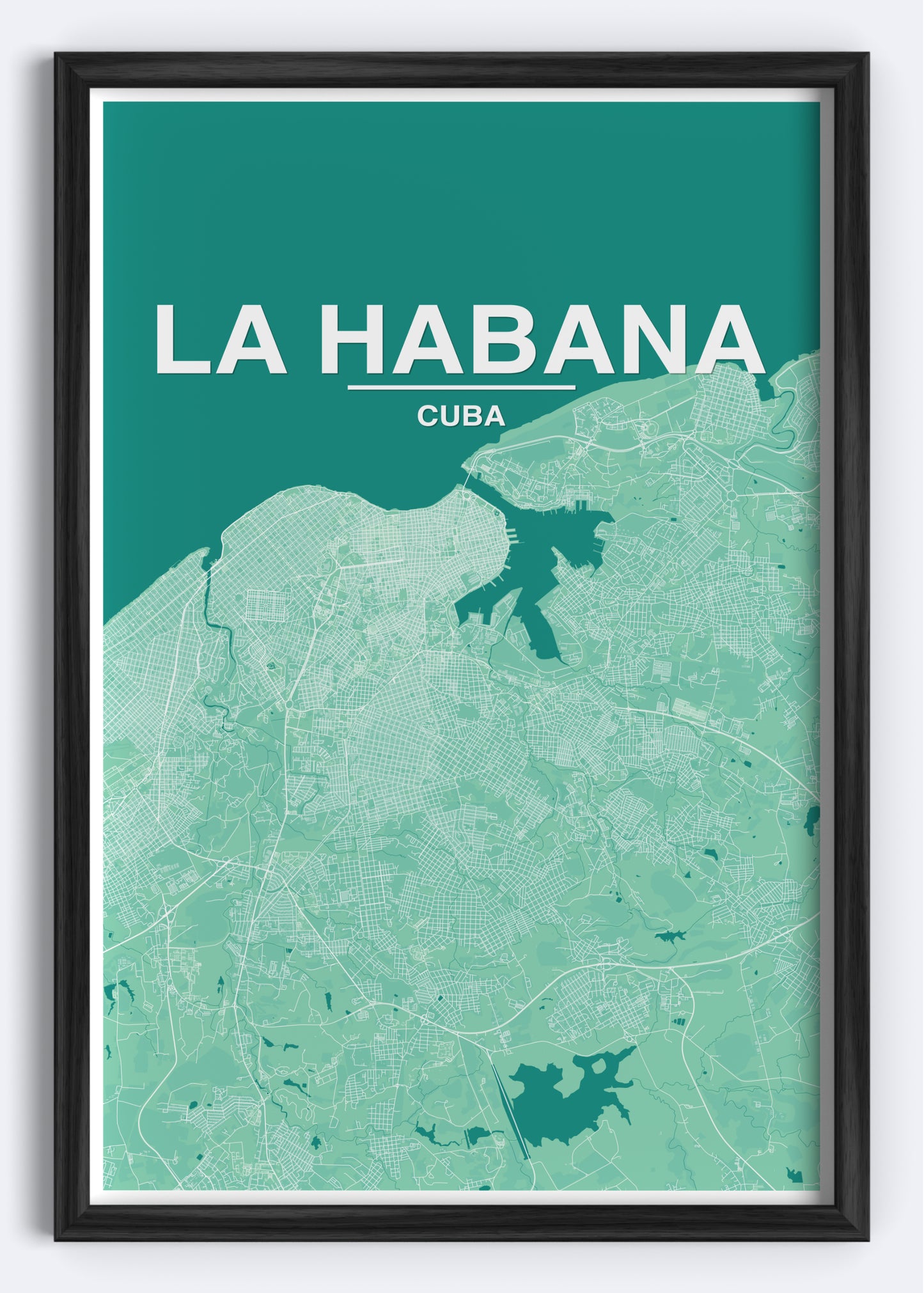 Cuba - La Habana Map Art Wall Print