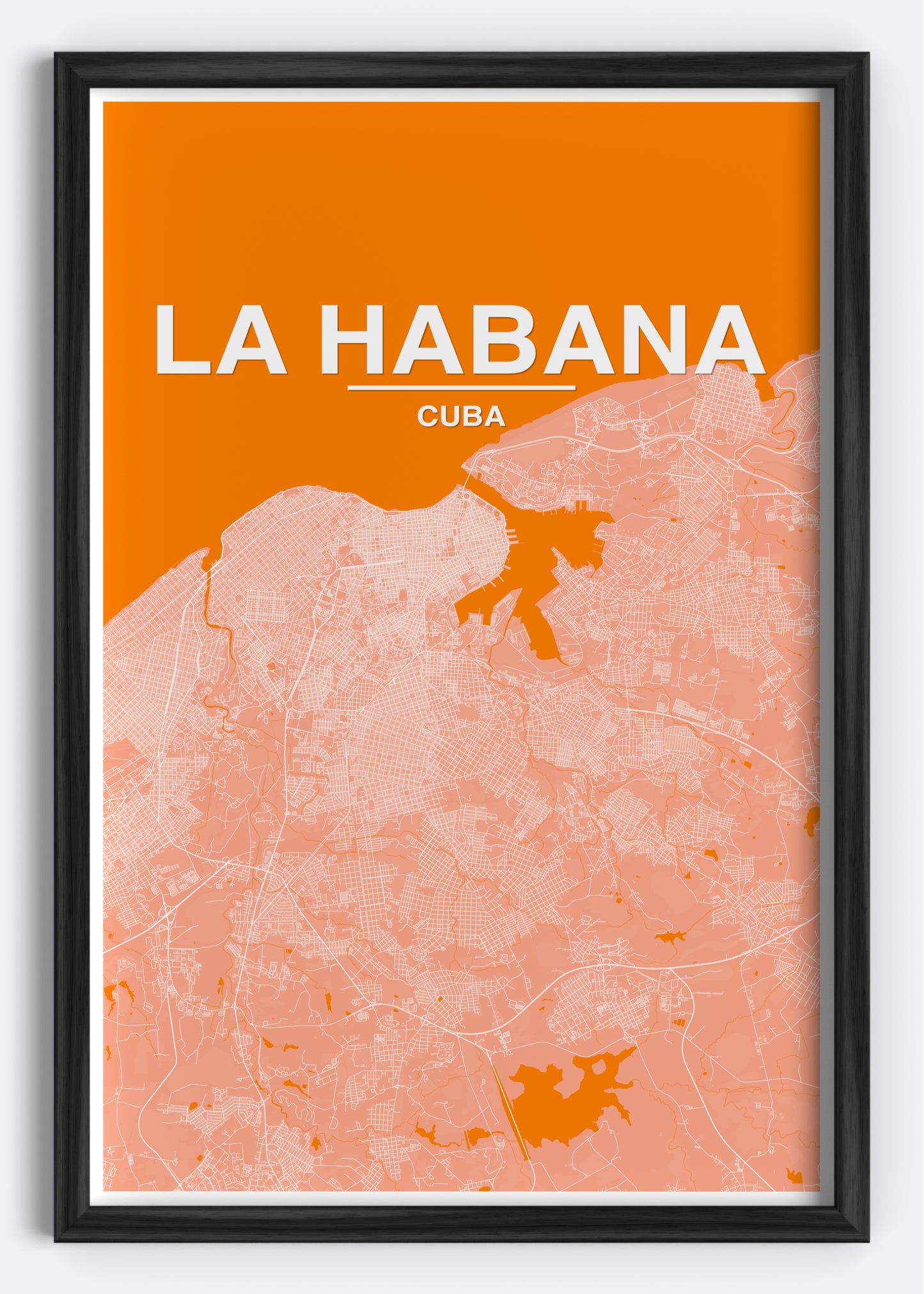 Cuba - La Habana Map Art Wall Print