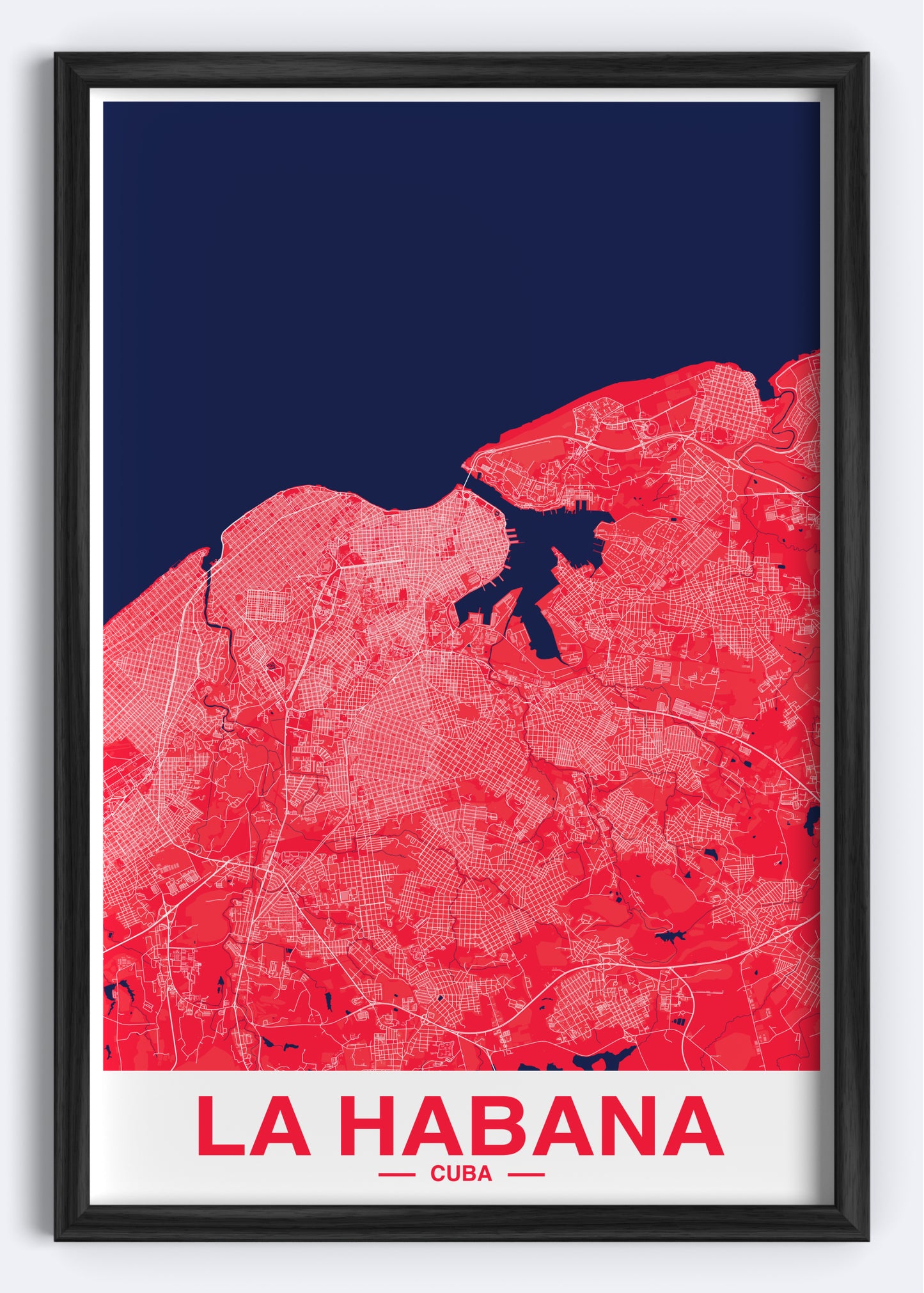 Cuba - La Habana Map Art Wall Print