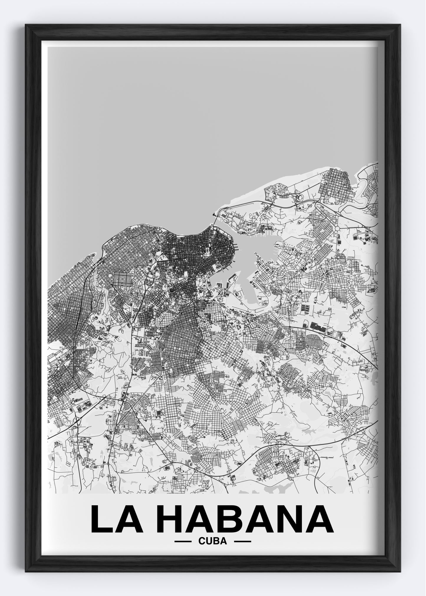 Cuba - La Habana Map Art Wall Print