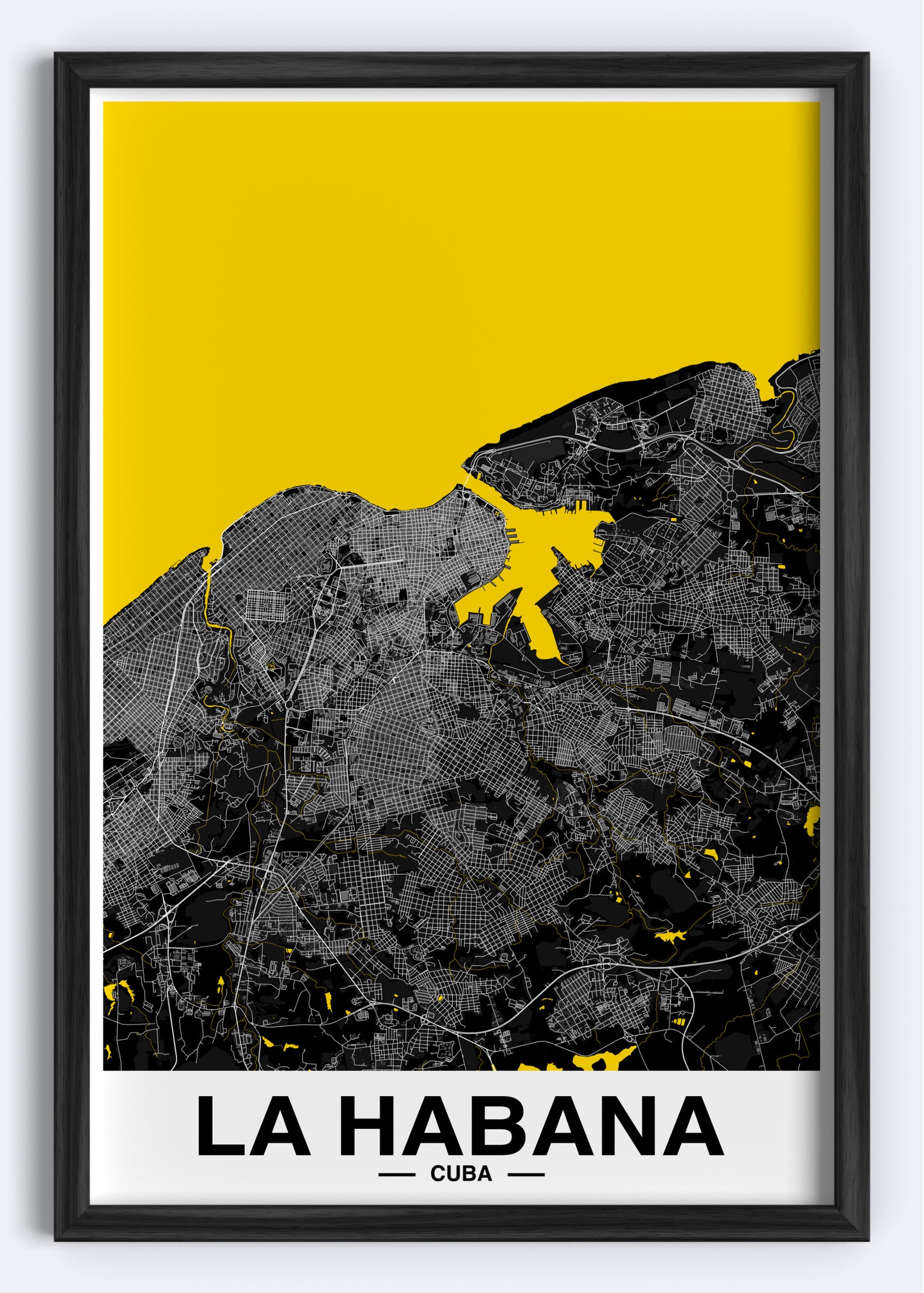 Cuba - La Habana Map Art Wall Print