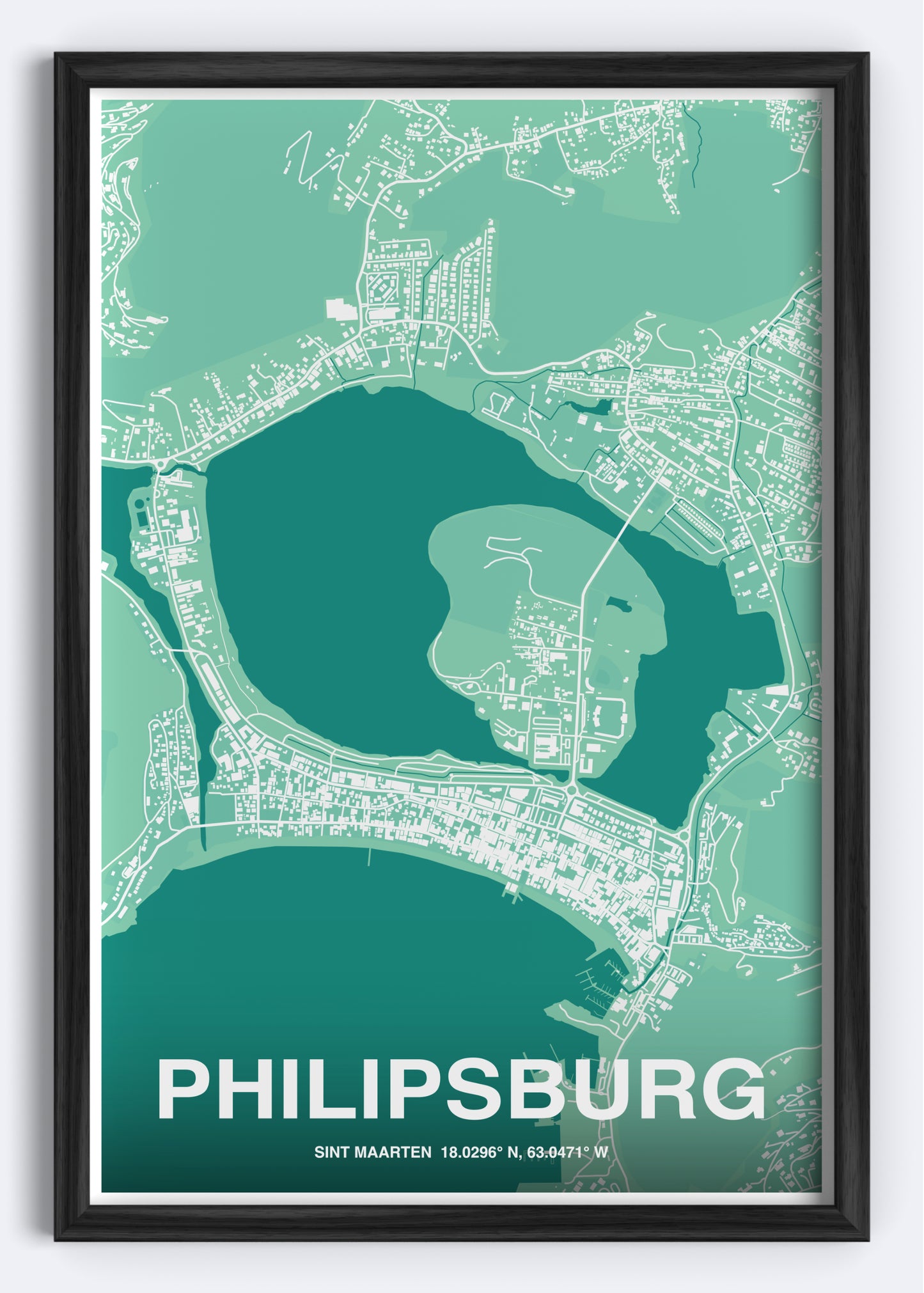 Sint Maarten - Philipsburg Map Art Wall Print