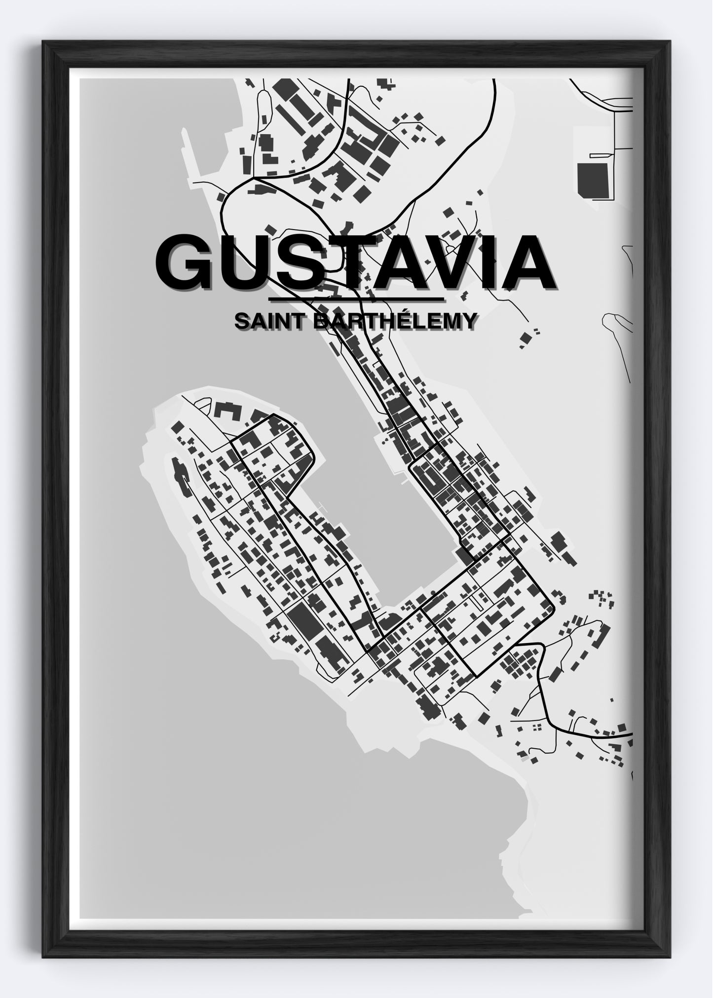 St. Barthélemy - Gustavia Map Art Wall Print