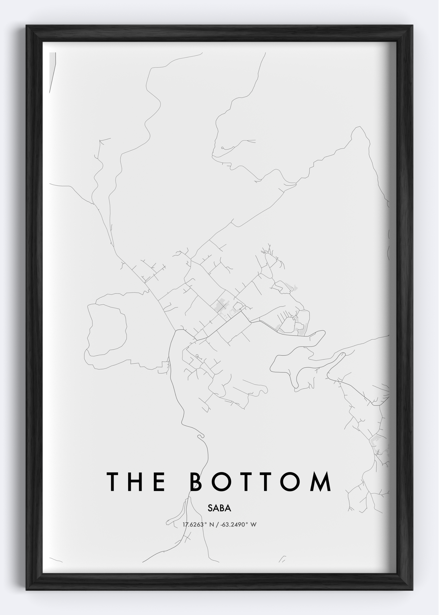 The Bottom, Saba map wall art print