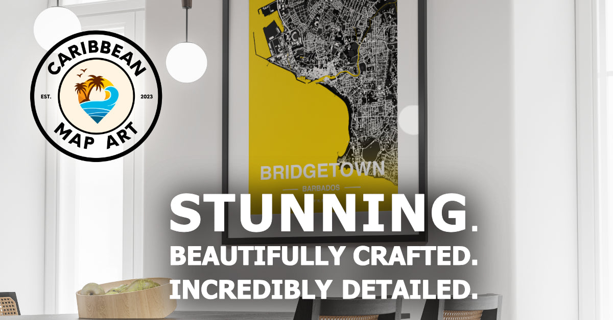 Digital Download Guide Caribbean Map Art
