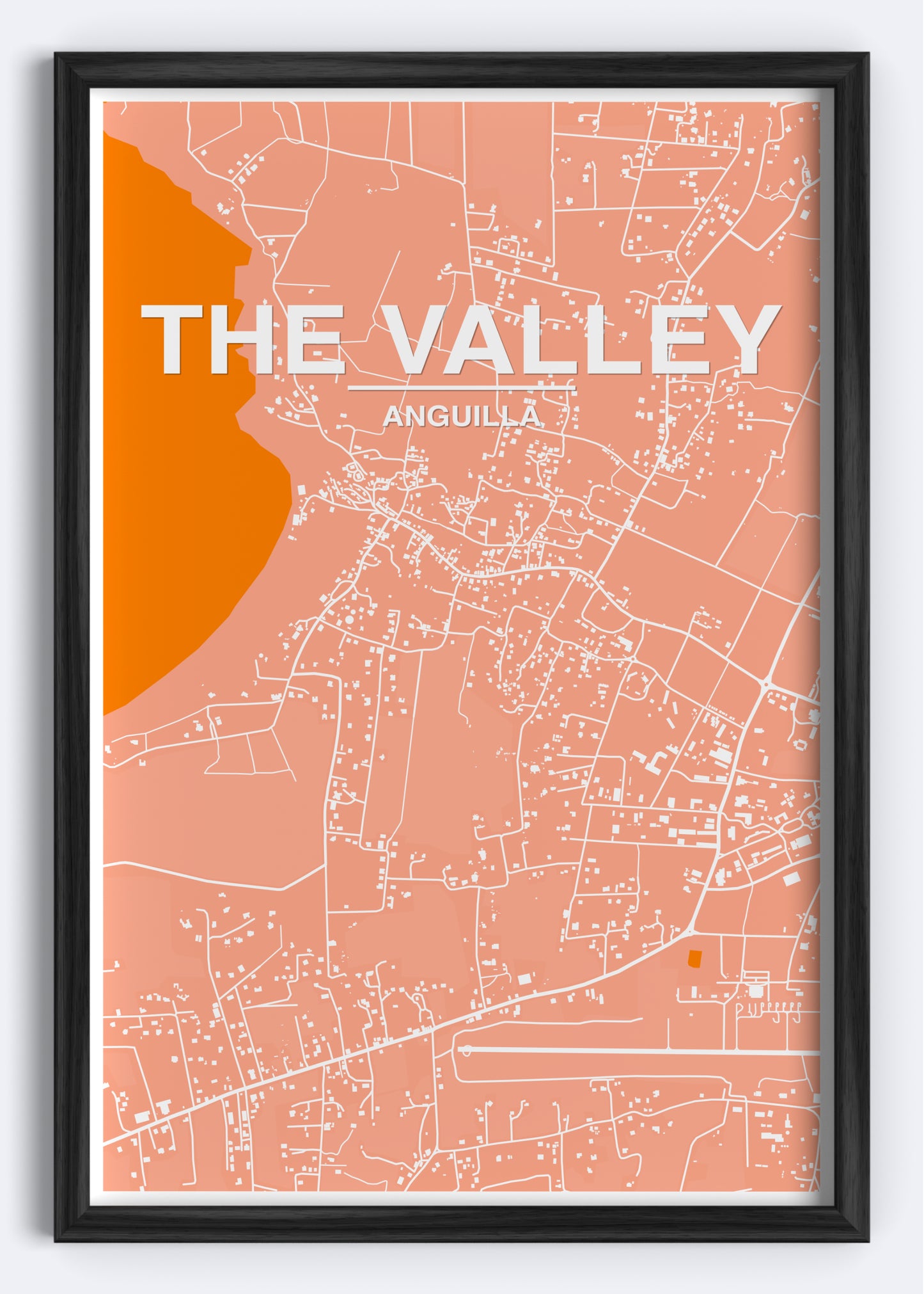 Anguilla - The Valley Map Art Wall Print