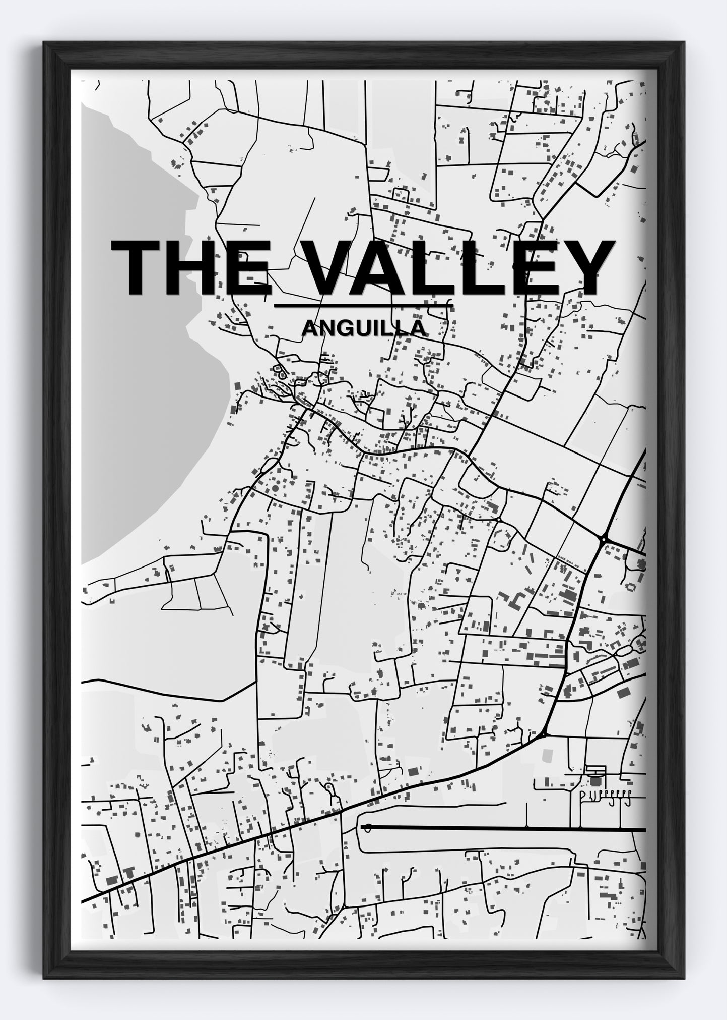 Anguilla - The Valley Map Art Wall Print