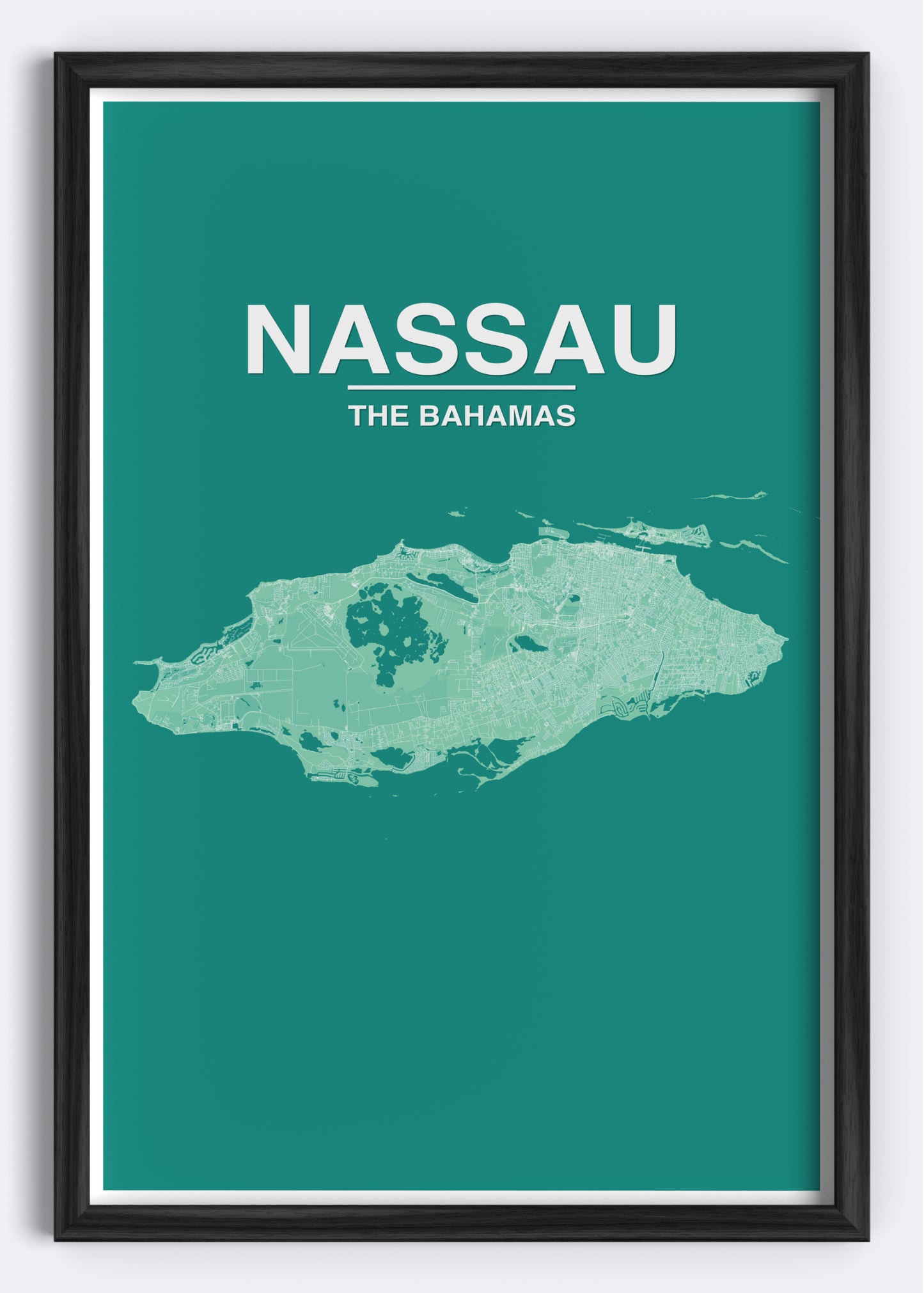 The Bahamas - Nassau Map Art Wall Print