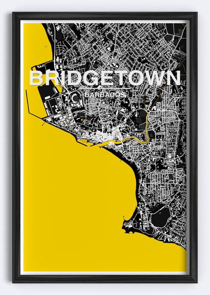 Barbados - Bridgetown Map Art Wall Print