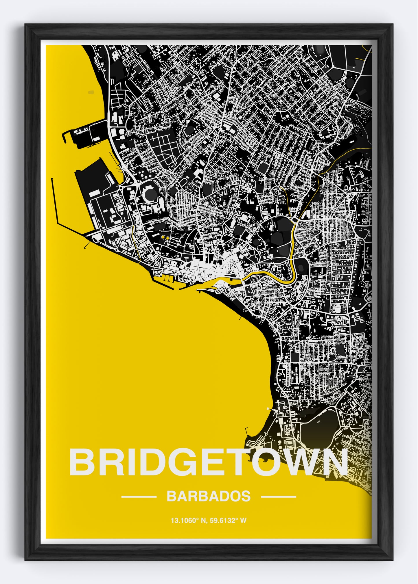 Barbados - Bridgetown Map Art Wall Print