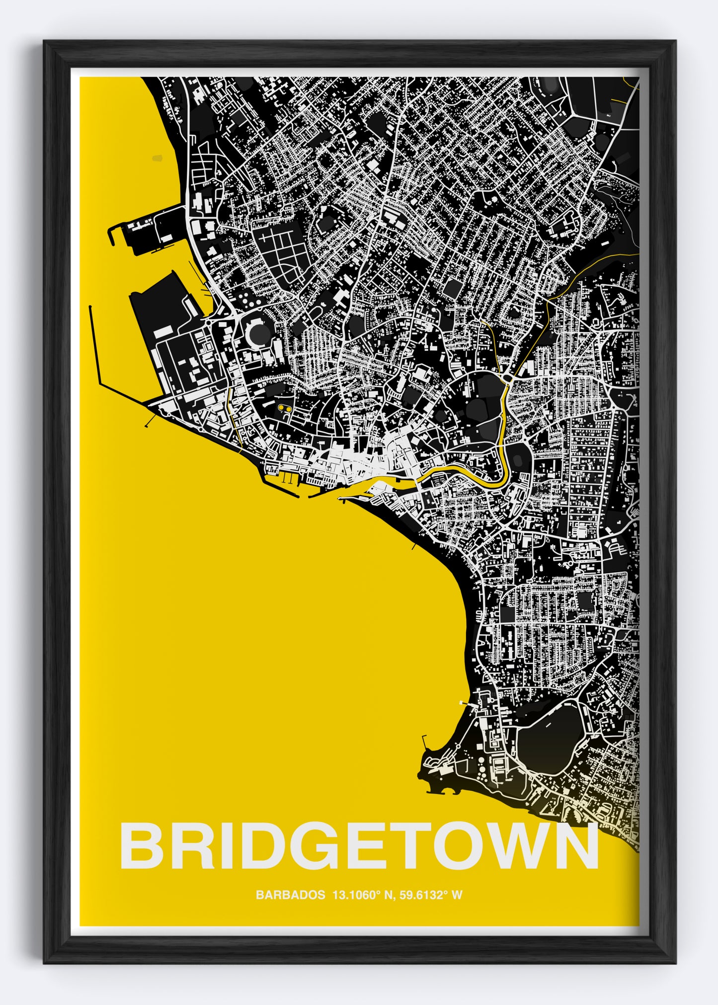 Barbados - Bridgetown Map Art Wall Print