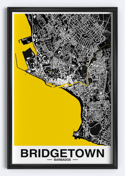 Barbados - Bridgetown Map Art Wall Print