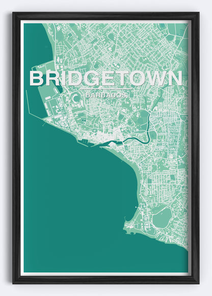 Barbados - Bridgetown Map Art Wall Print