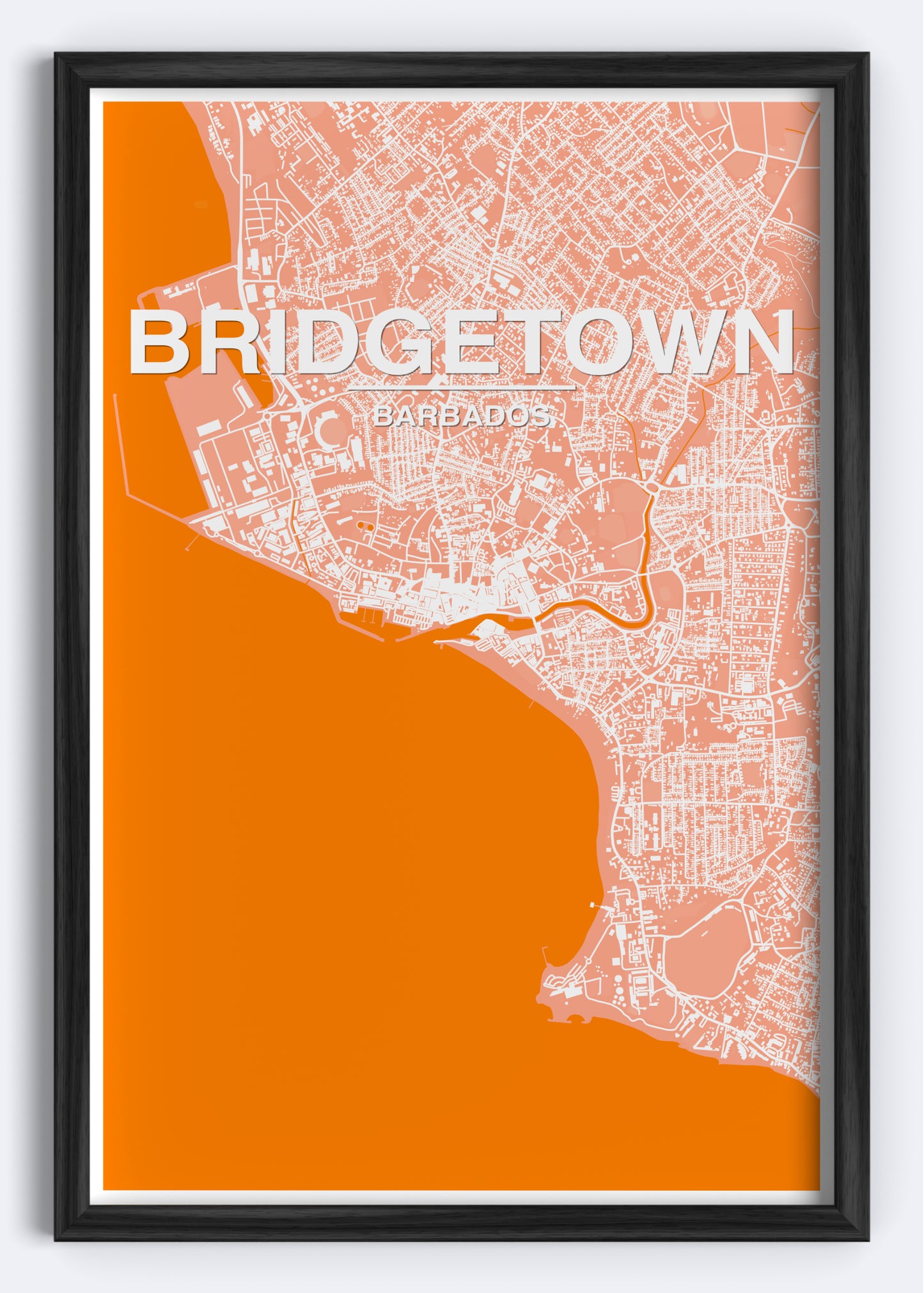 Barbados - Bridgetown Map Art Wall Print