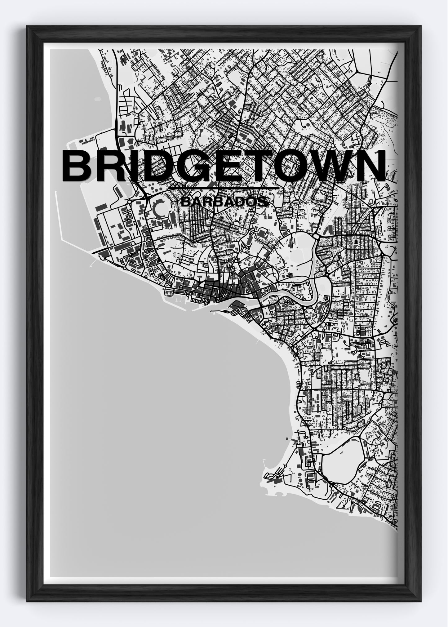 Barbados - Bridgetown Map Art Wall Print