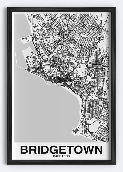 Barbados - Bridgetown Map Art Wall Print