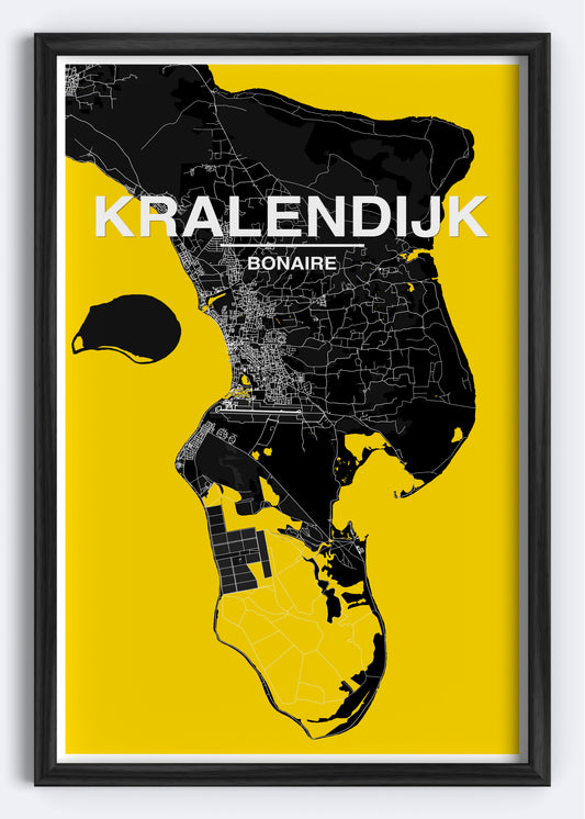 Bonaire - Kranlendijk Map Art Wall Print