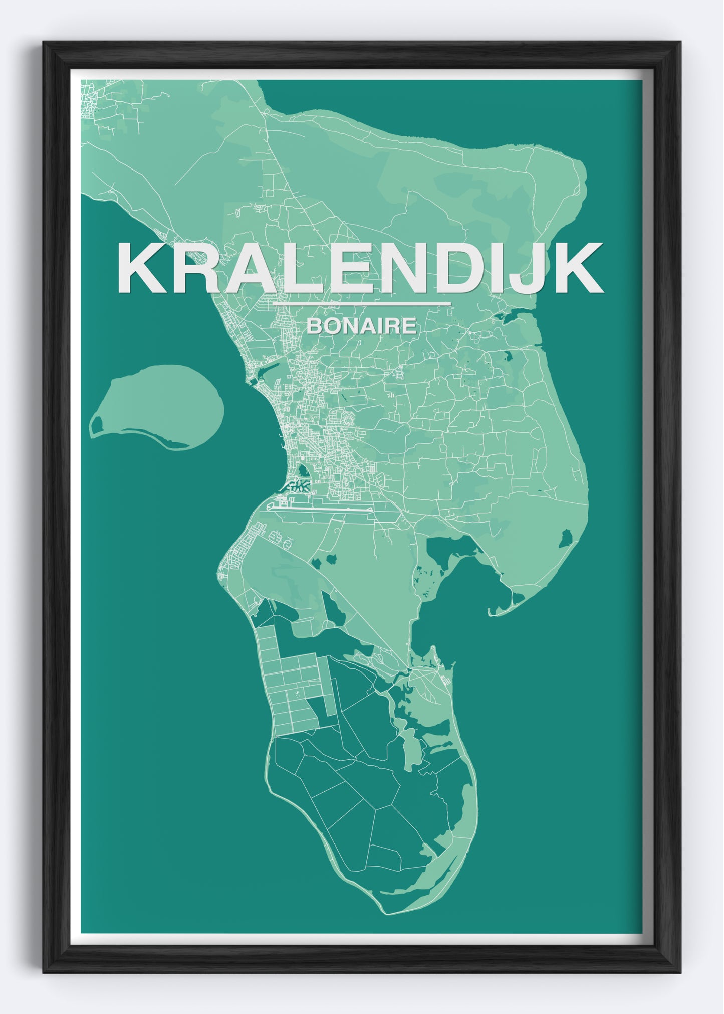 Bonaire - Kranlendijk Map Art Wall Print