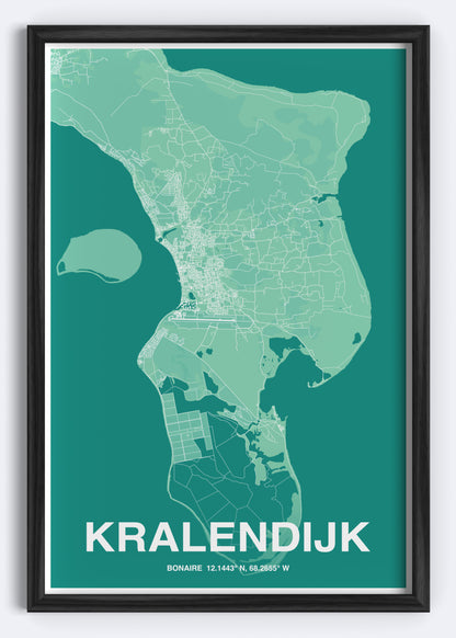 Bonaire - Kranlendijk Map Art Wall Print