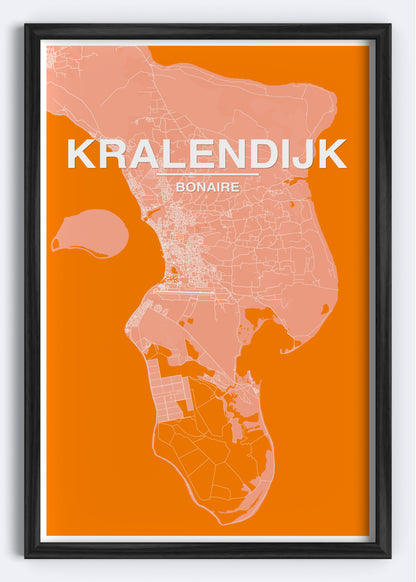 Bonaire - Kranlendijk Map Art Wall Print