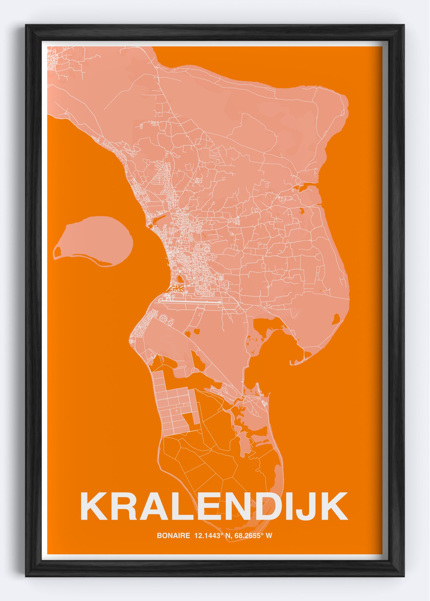 Bonaire - Kranlendijk Map Art Wall Print