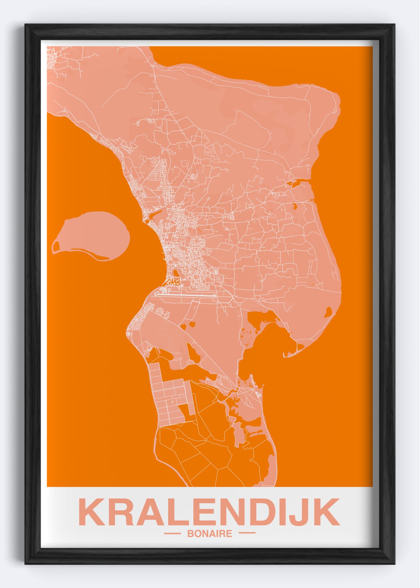 Bonaire - Kranlendijk Map Art Wall Print