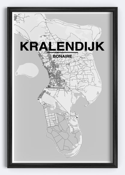 Bonaire - Kranlendijk Map Art Wall Print