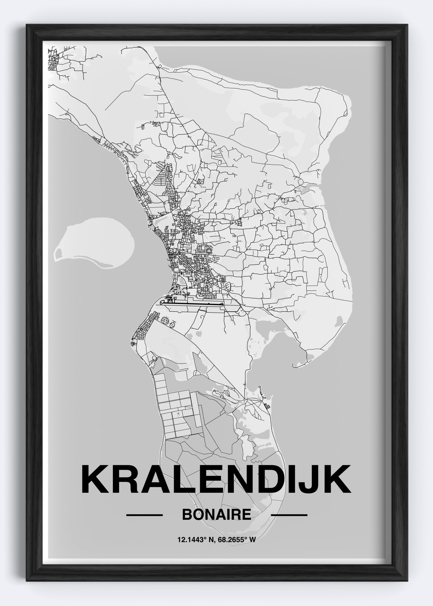 Bonaire - Kranlendijk Map Art Wall Print