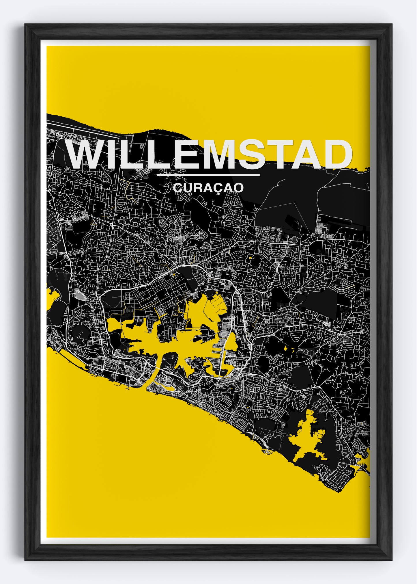 Curaçao - Willemstad Map Art Wall Print