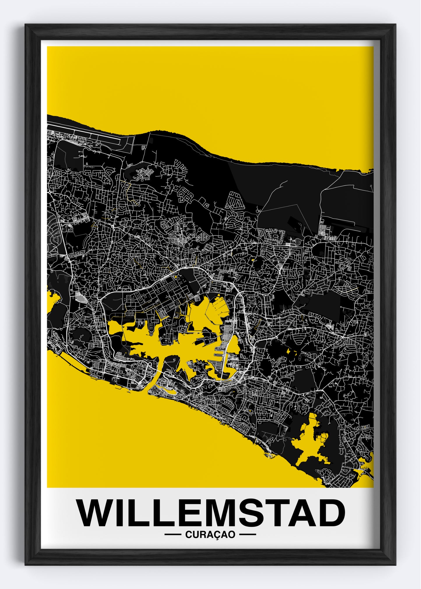 Curaçao - Willemstad Map Art Wall Print