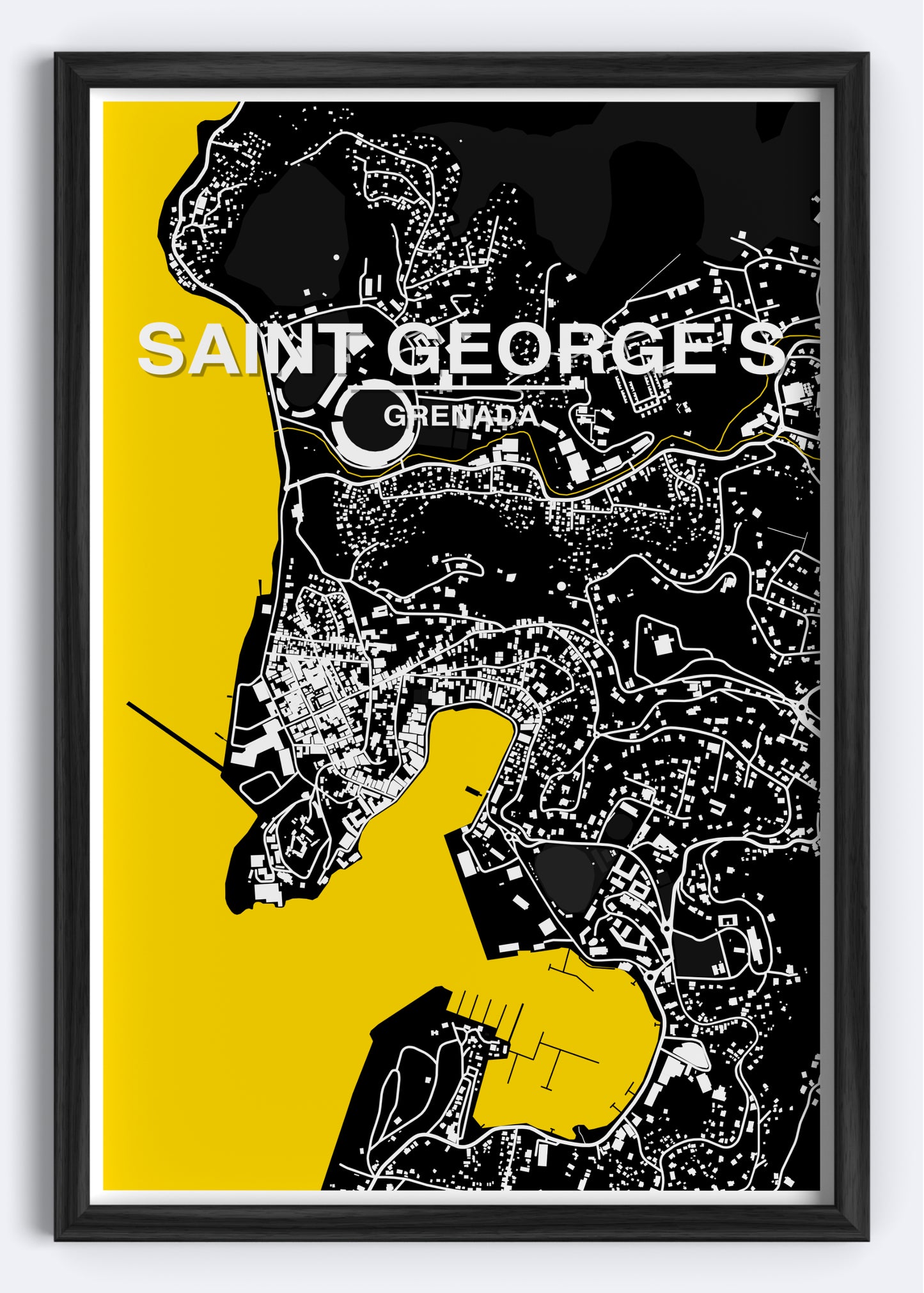 Grenada - St. George's Map Art Wall Print