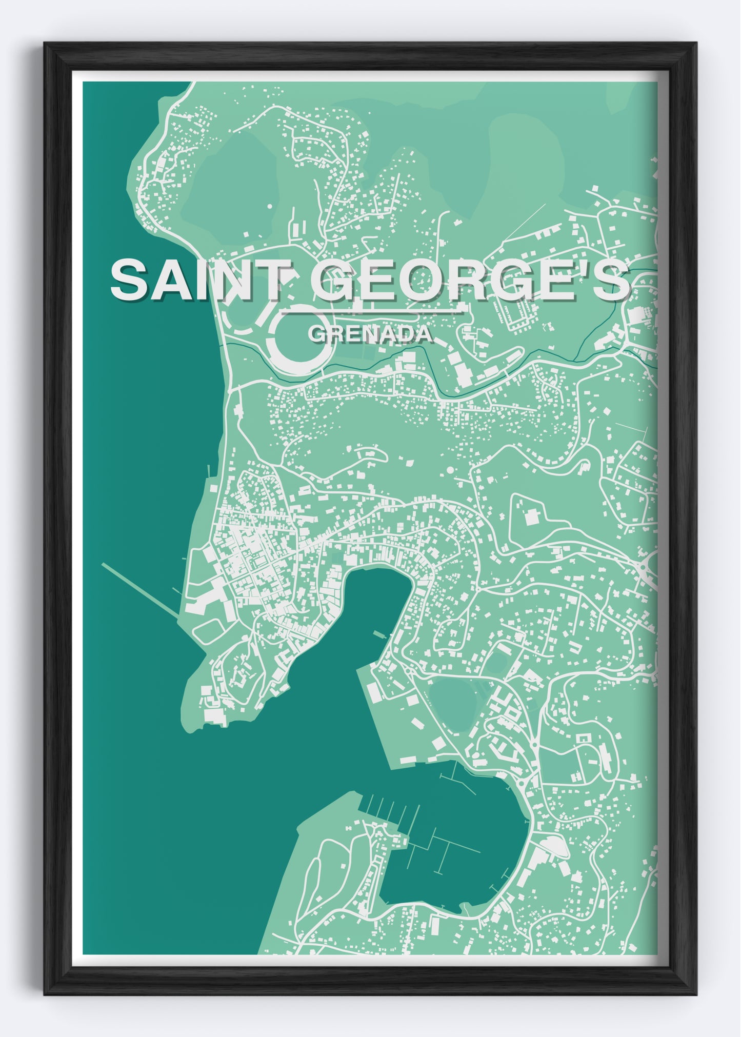 Grenada - St. George's Map Art Wall Print