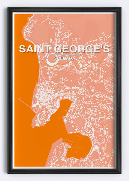 Grenada - St. George's Map Art Wall Print