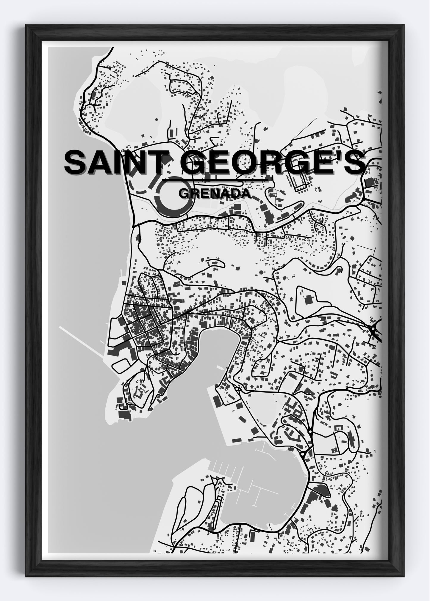 Grenada - St. George's Map Art Wall Print