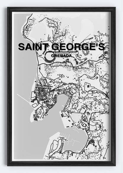 Grenada - St. George's Map Art Wall Print