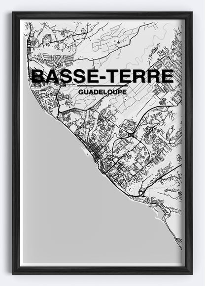 Guadeloupe - Basse-Terre Map Art Wall Print