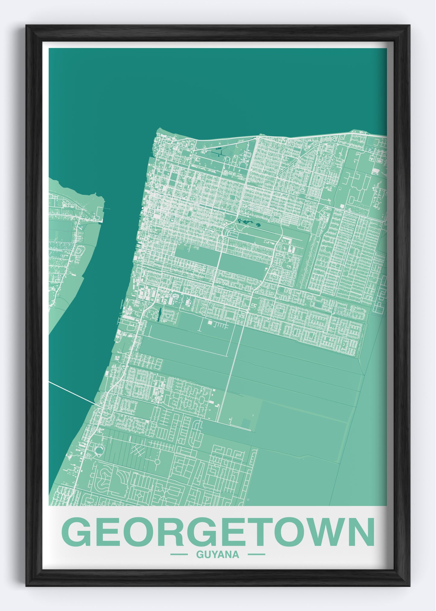 Guyana - Georgetown Map Art Wall Print