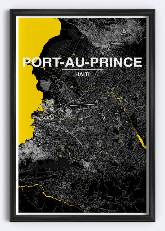 Haiti - Port-Au-Prince Map Art Wall Print