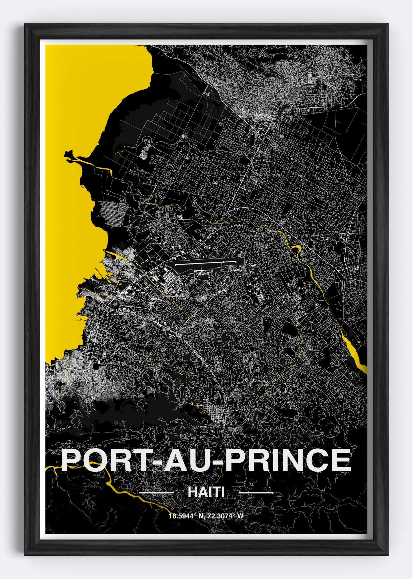 Haiti - Port-Au-Prince Map Art Wall Print