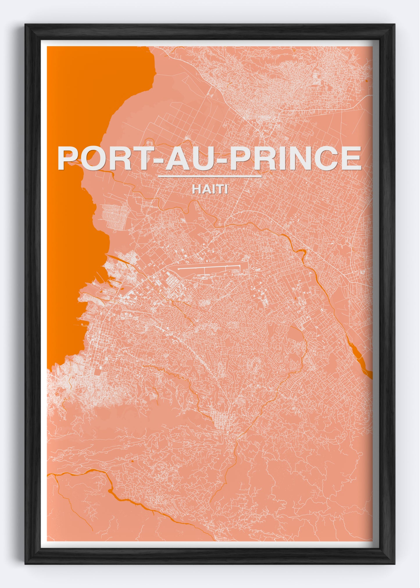 Haiti - Port-Au-Prince Map Art Wall Print