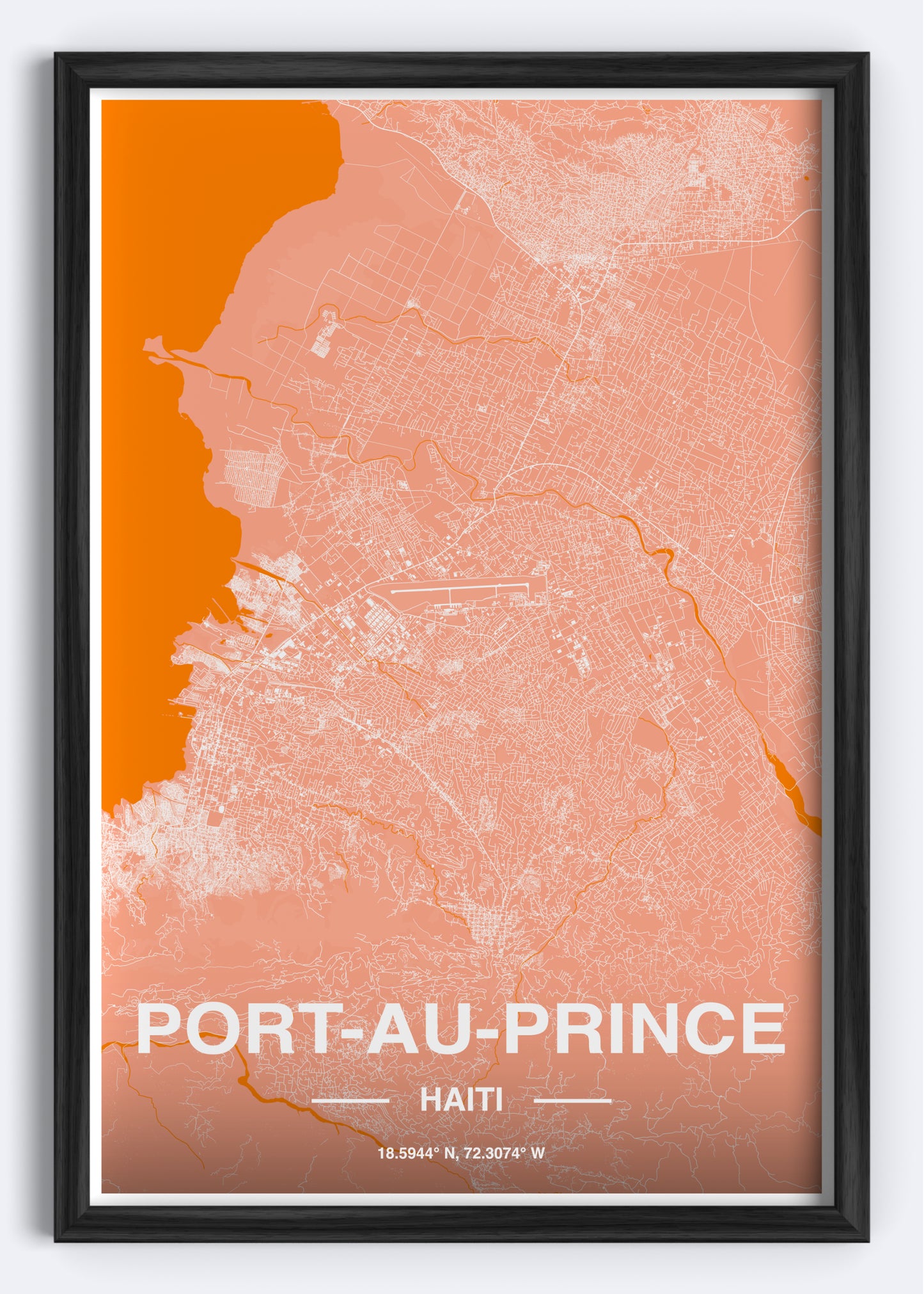 Haiti - Port-Au-Prince Map Art Wall Print