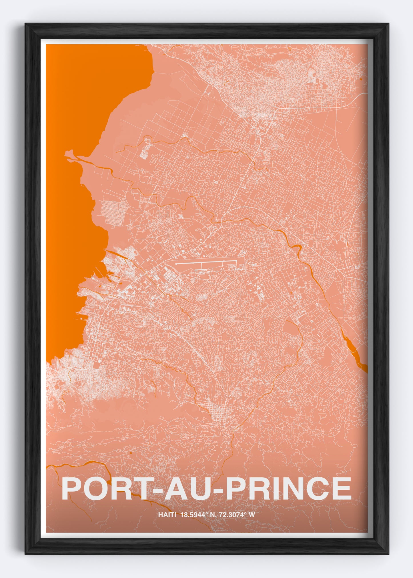 Haiti - Port-Au-Prince Map Art Wall Print