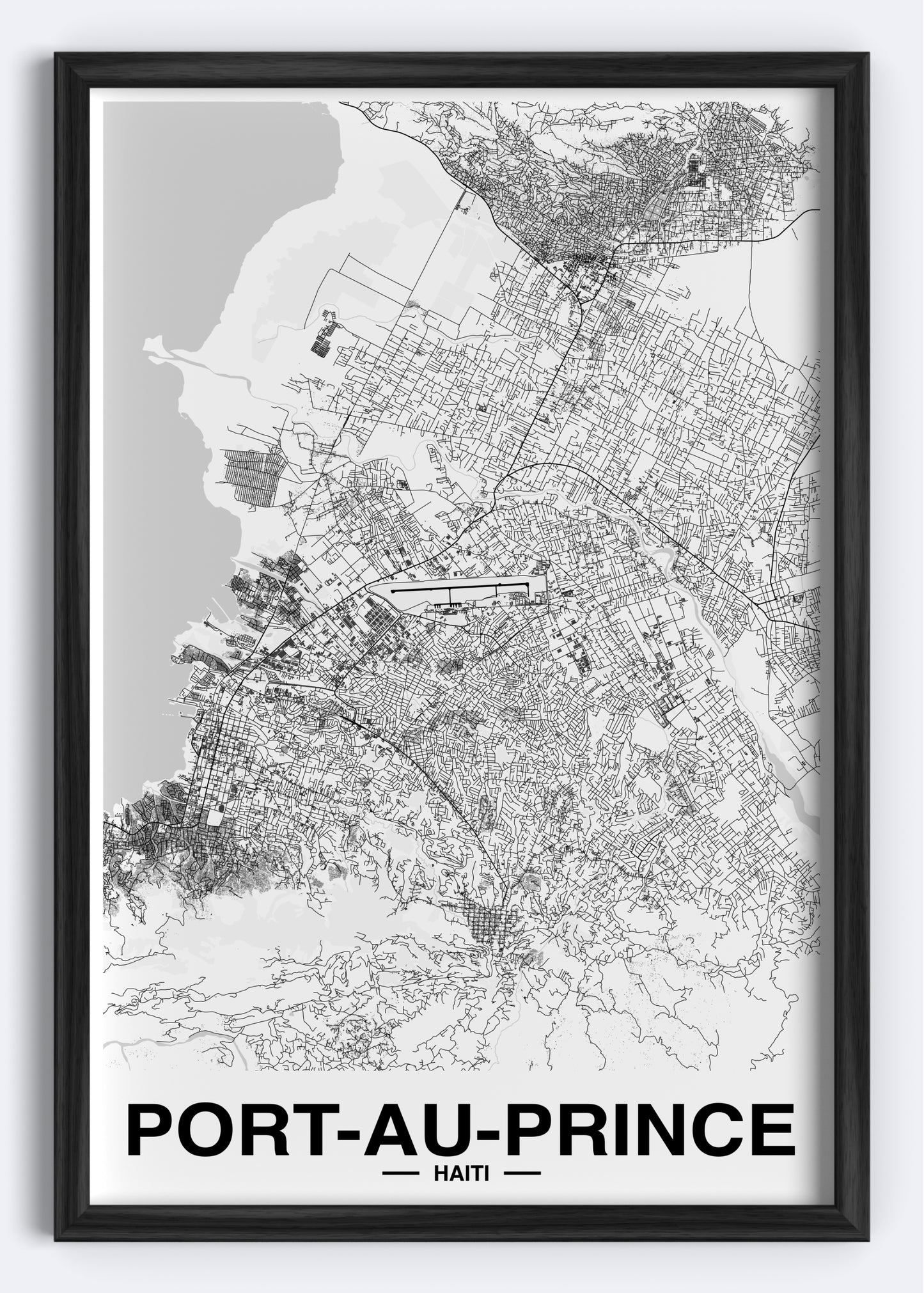 Haiti - Port-Au-Prince Map Art Wall Print