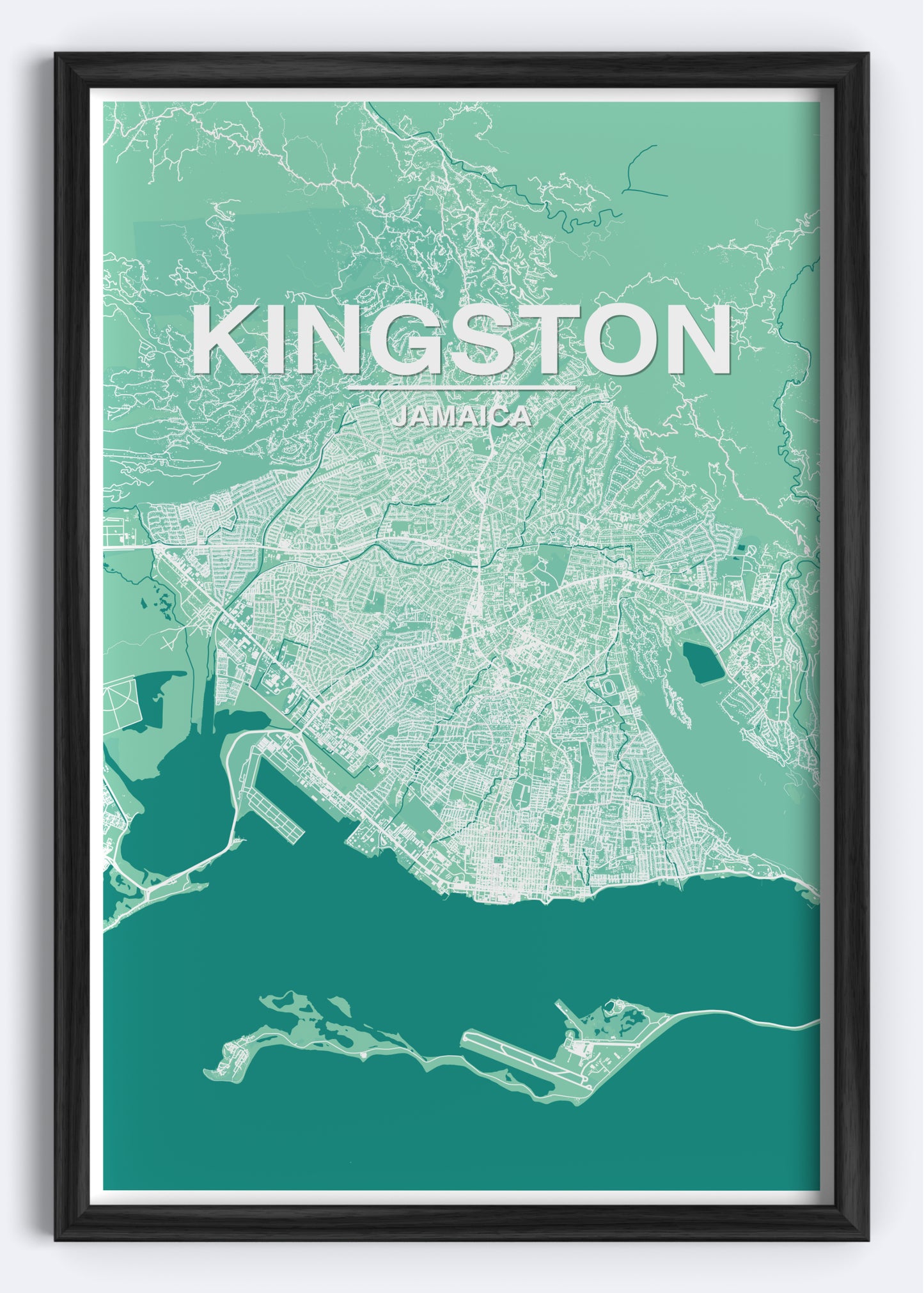 Jamaica - Kingston Map Art Wall Print