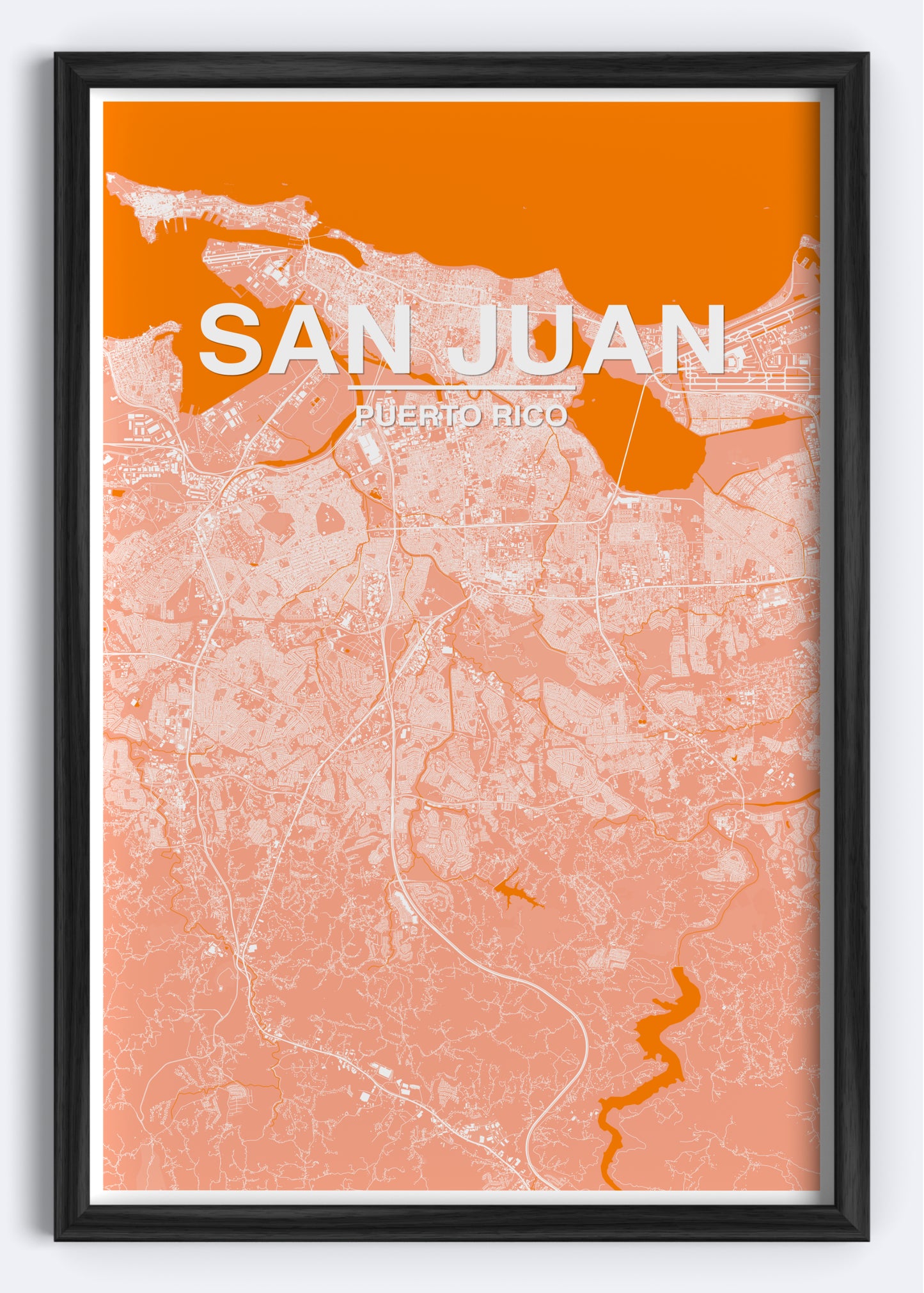 Puerto Rico - San Juan Map Art Wall Print