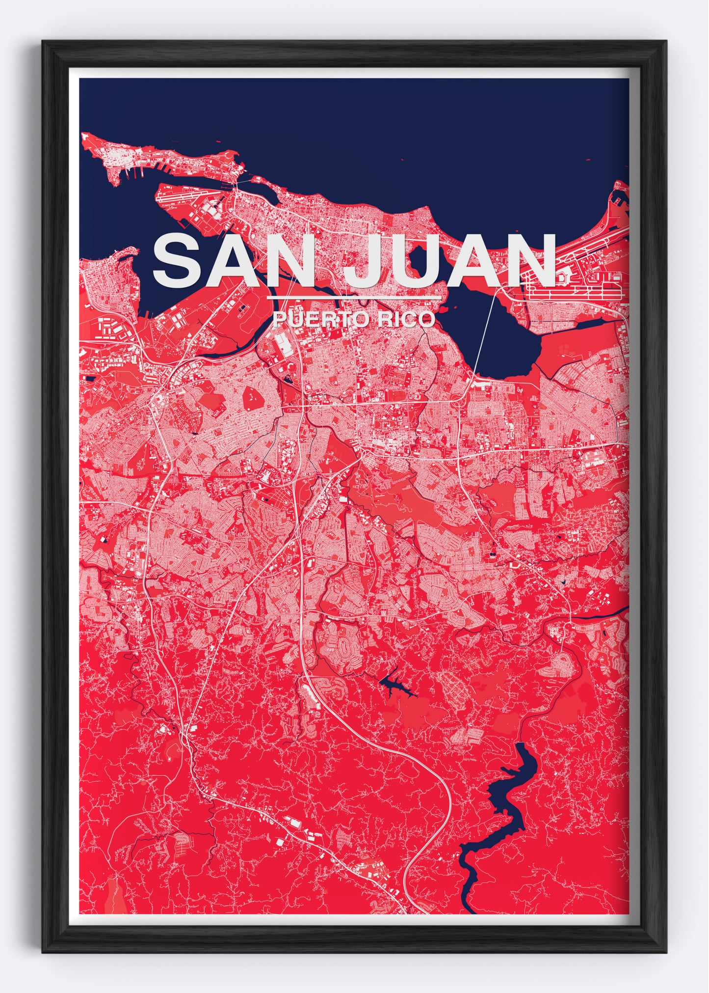 Puerto Rico - San Juan Map Art Wall Print