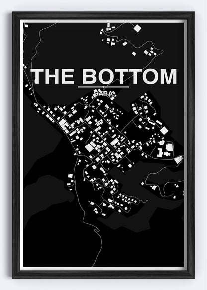 Saba - The Bottom Map Art Wall Print