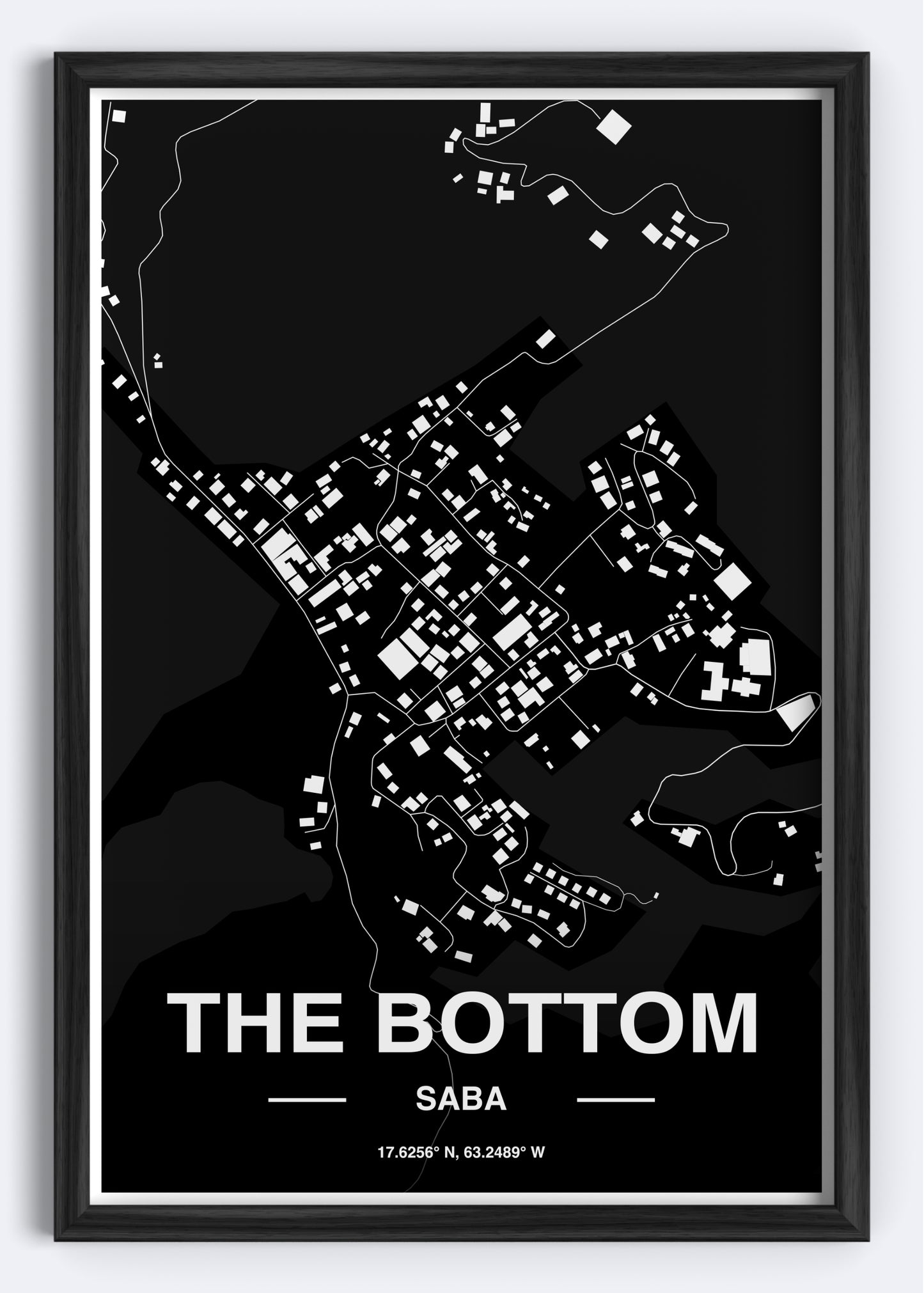 Saba - The Bottom Map Art Wall Print