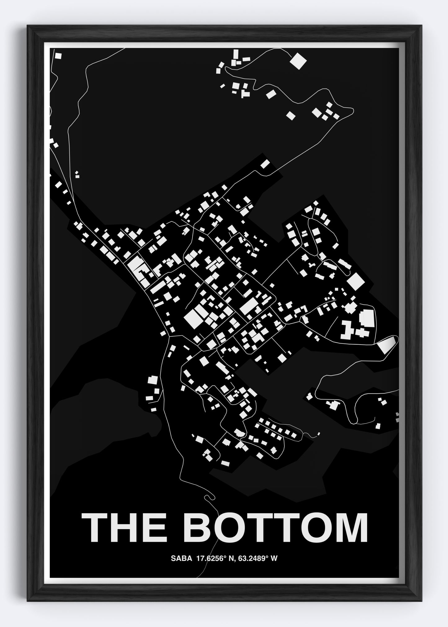 Saba - The Bottom Map Art Wall Print