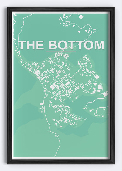 Saba - The Bottom Map Art Wall Print